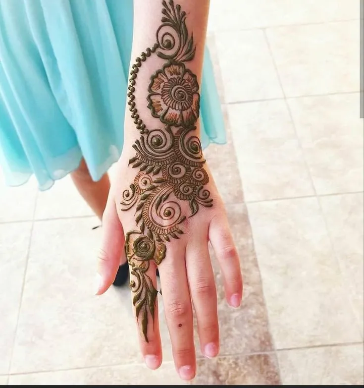Back Hand Simple Mehndi Designs