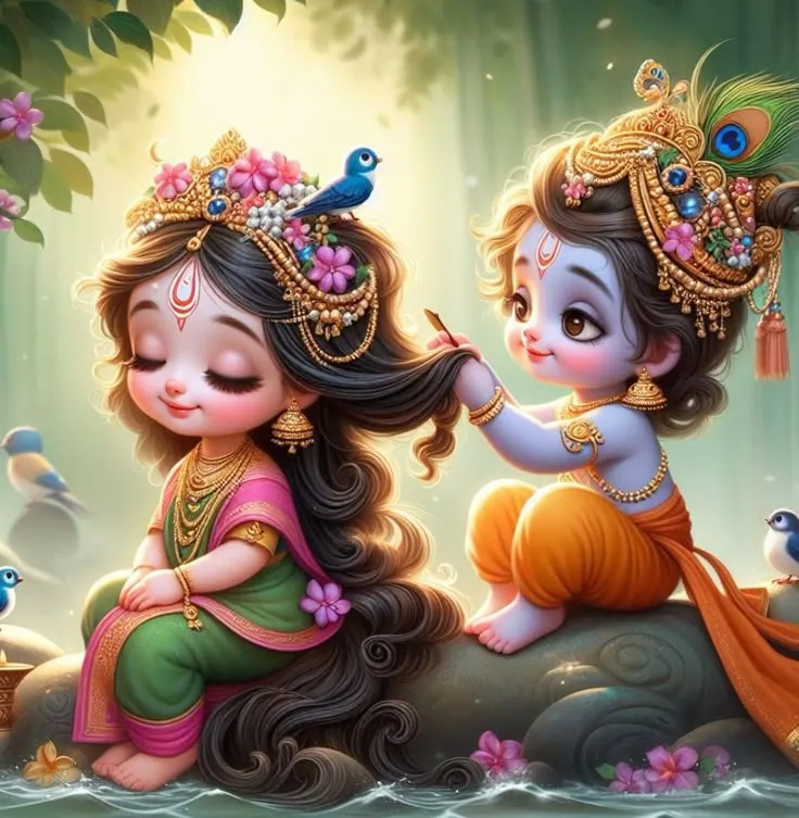 Cute Little Radha Krishna Images