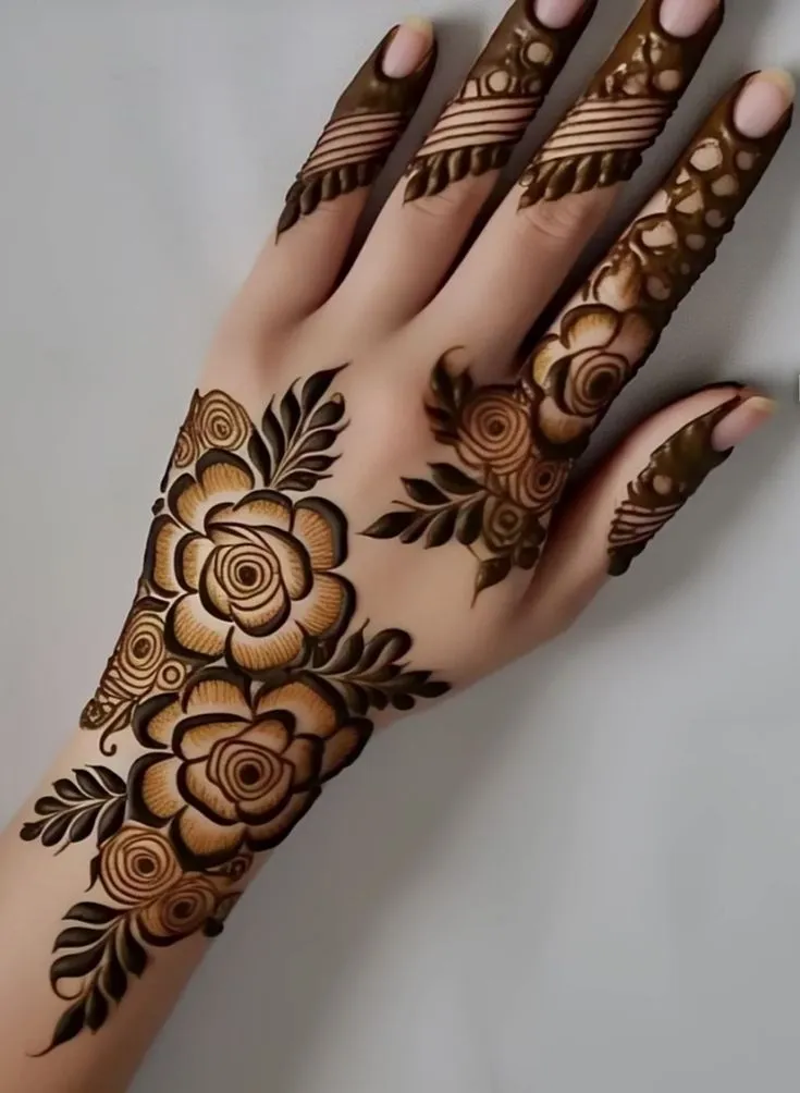 Flower Mehndi Design Back Hand