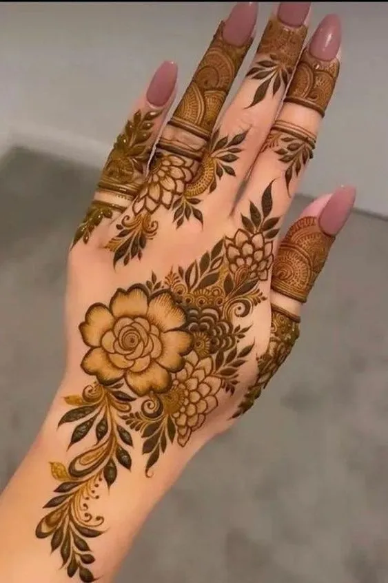 Flower Mehndi Design Back Hand