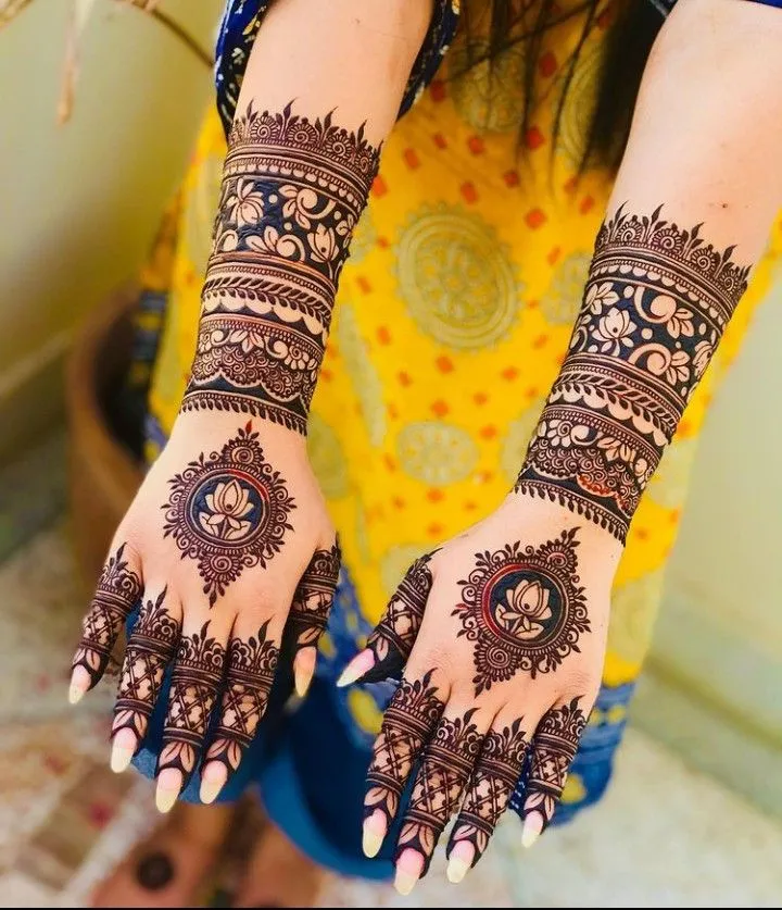 Full Back Hand Mehndi Design