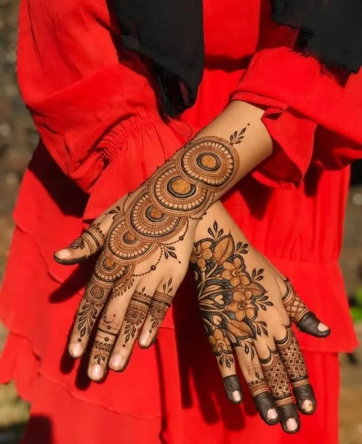 Royal Back Hand Mehndi Design