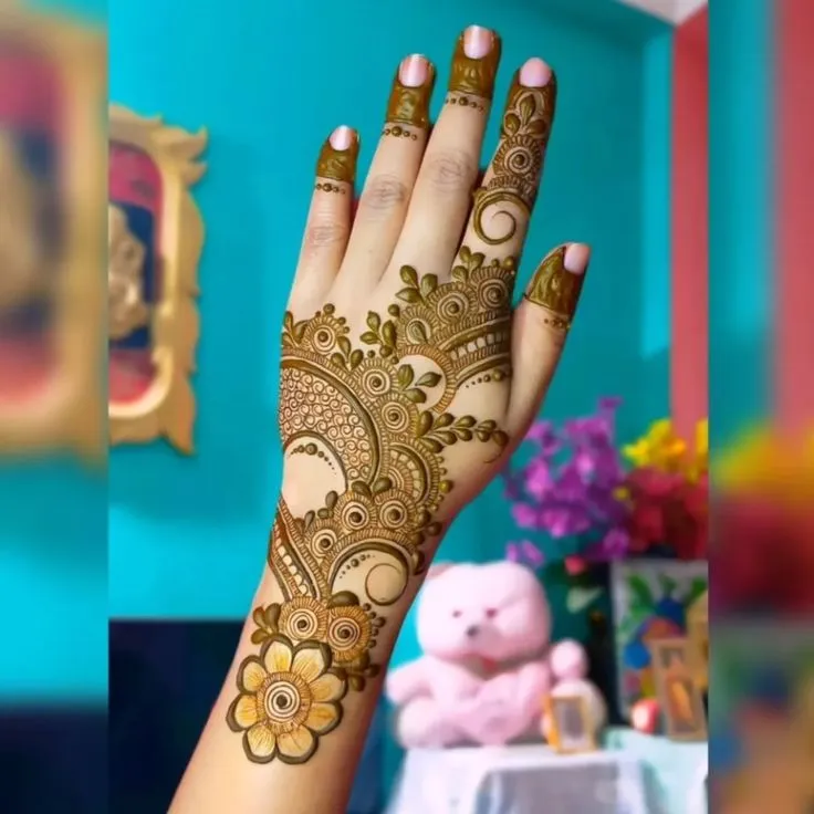Stylish Back Hand Mehndi Designs