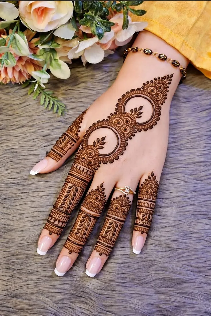 back hand mehndi design image