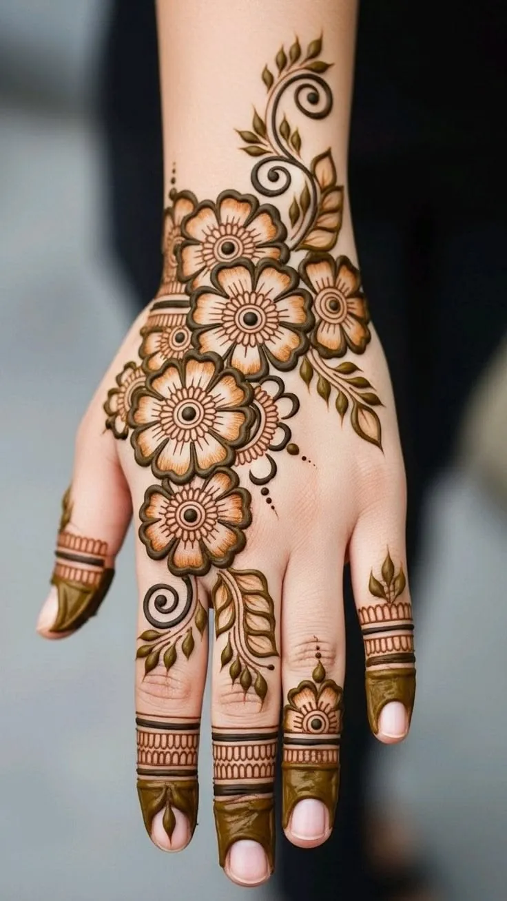 Back Hand Mehndi Design Picture