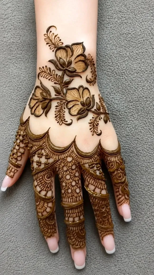 Back Hand Mehndi Design Picture
