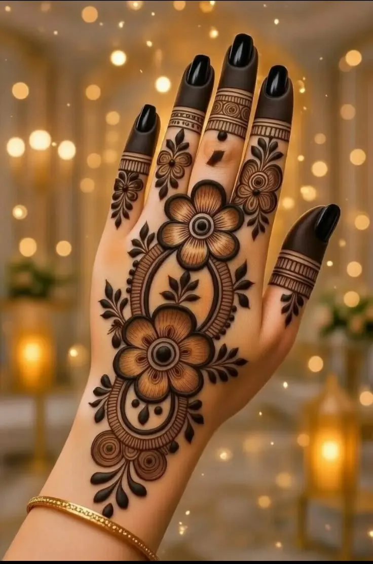 Back Hand Simple Mehndi Designs