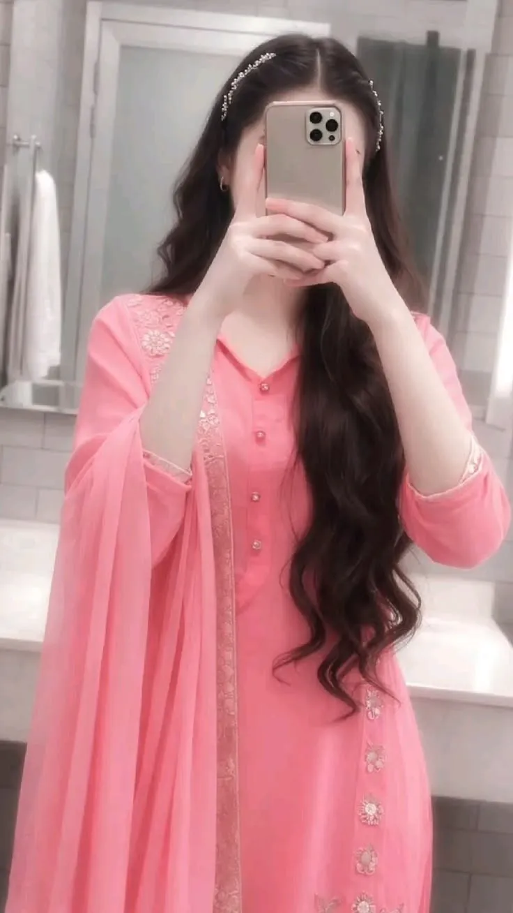 Hidden Face Cute Girl Photo