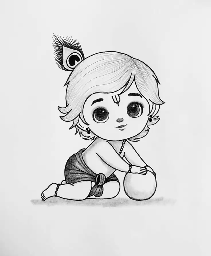 krishna photo drawing