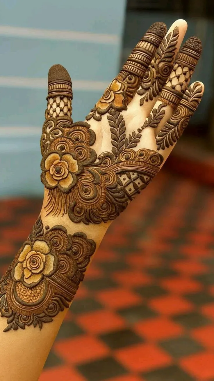 Latest Mehndi Design For Front Hands