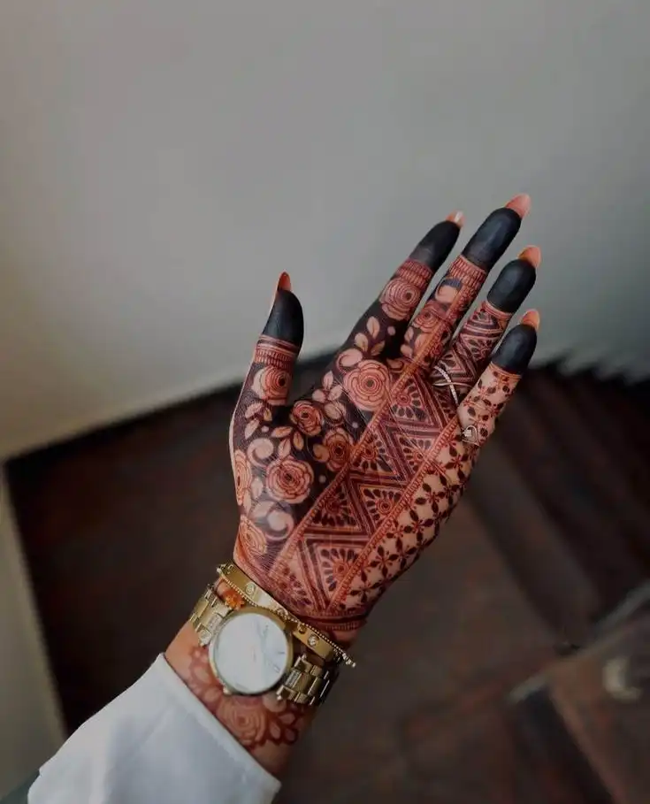 latest mehndi design for front hand