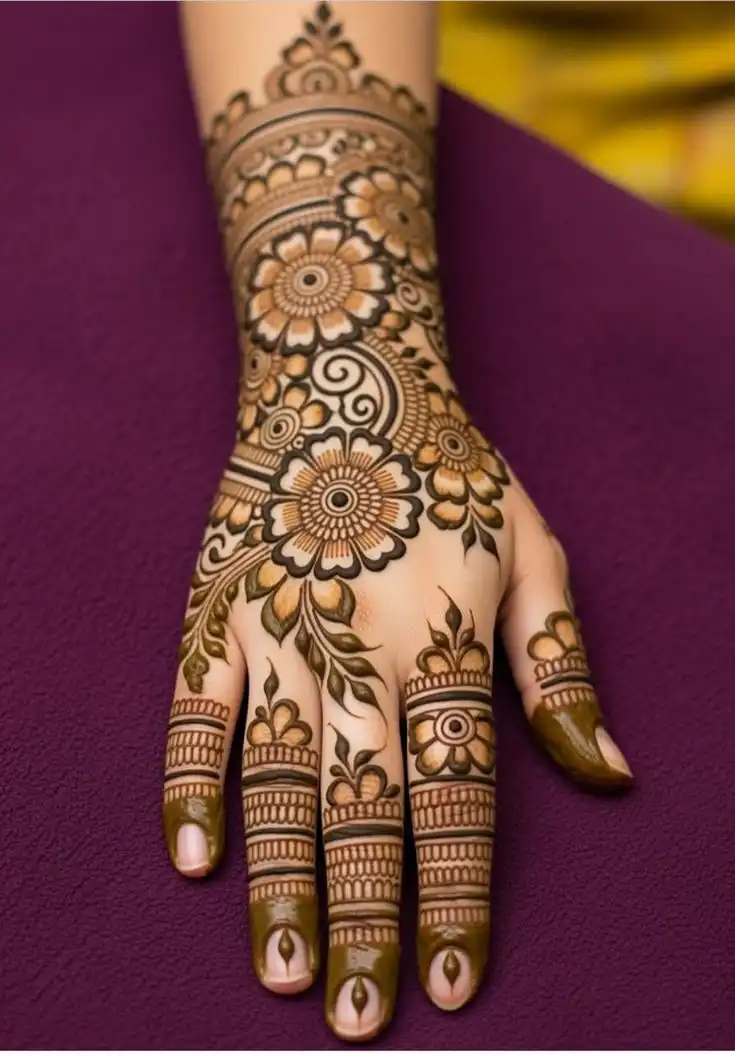 mehndi design in back hand
