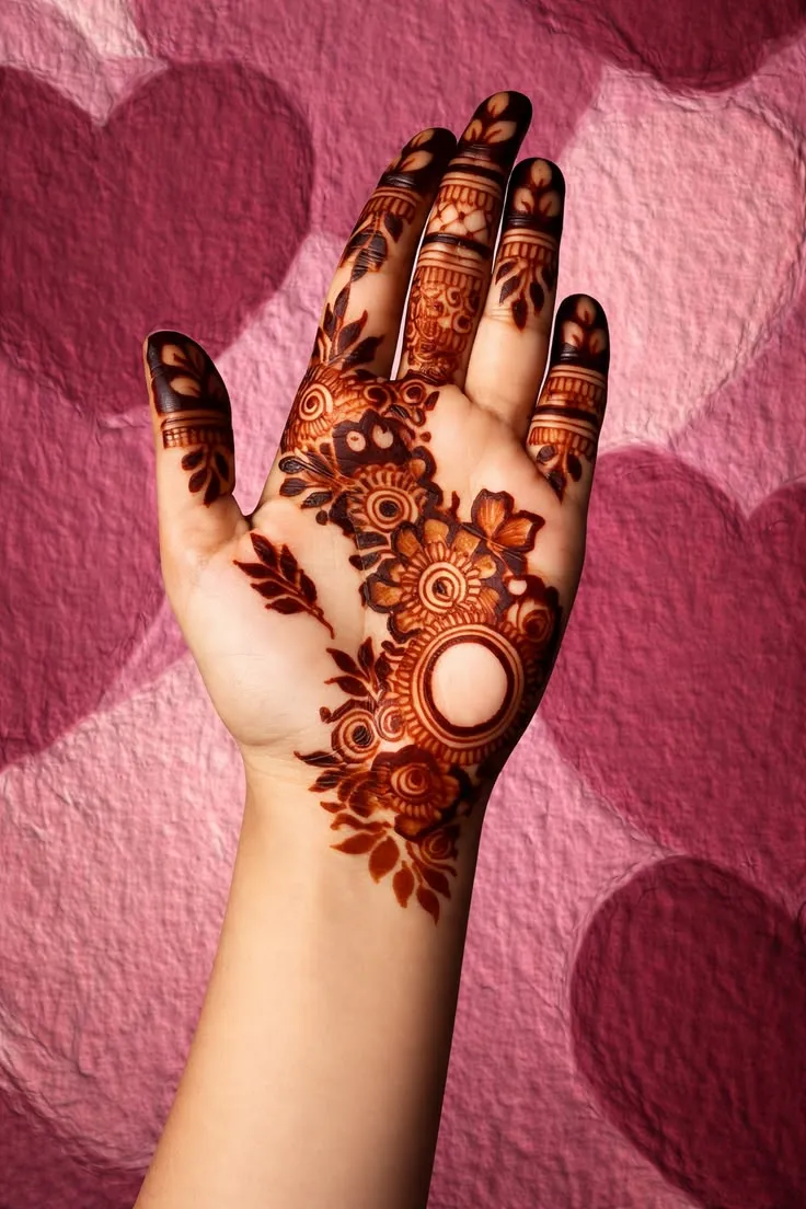 modern mehndi design front hand