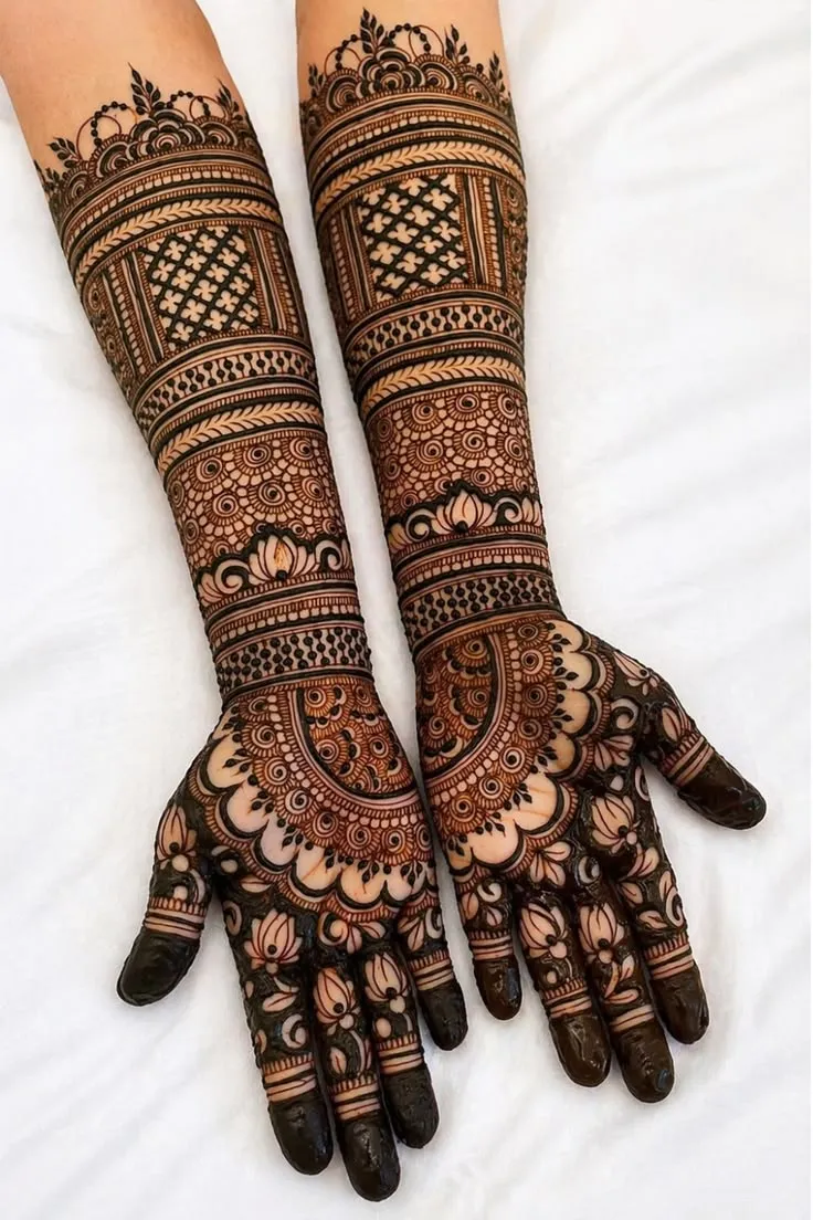 Royal Front Hand Mehndi Designs Images