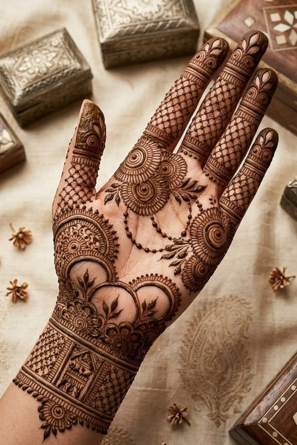 Royal Front Hand Mehndi Designs Photos