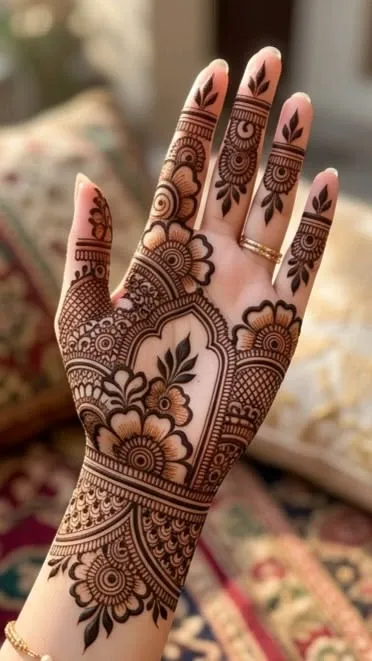Royal Front Hand Mehndi Designs Photos