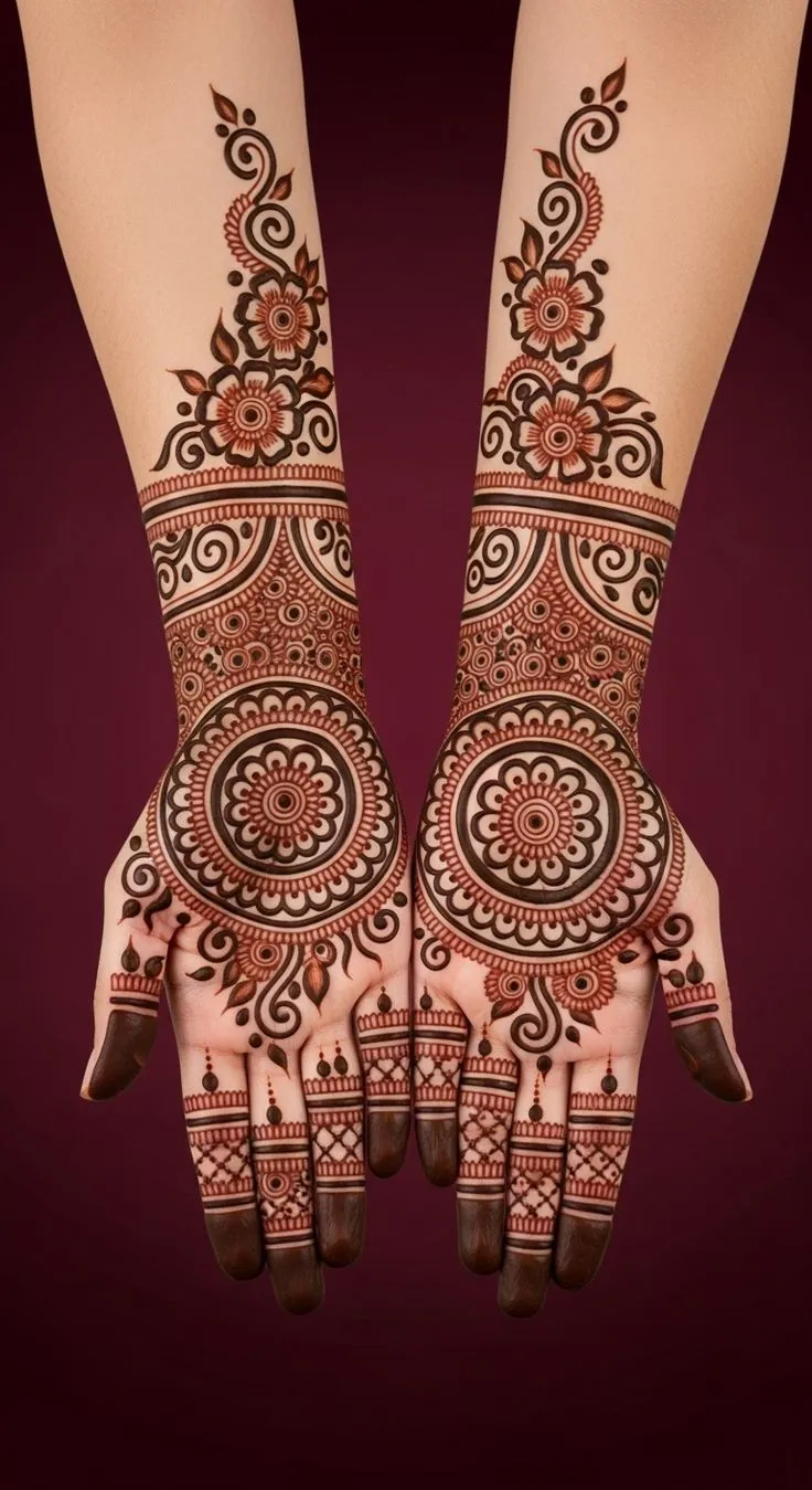 Royal Front Hand Mehndi Designs Pics