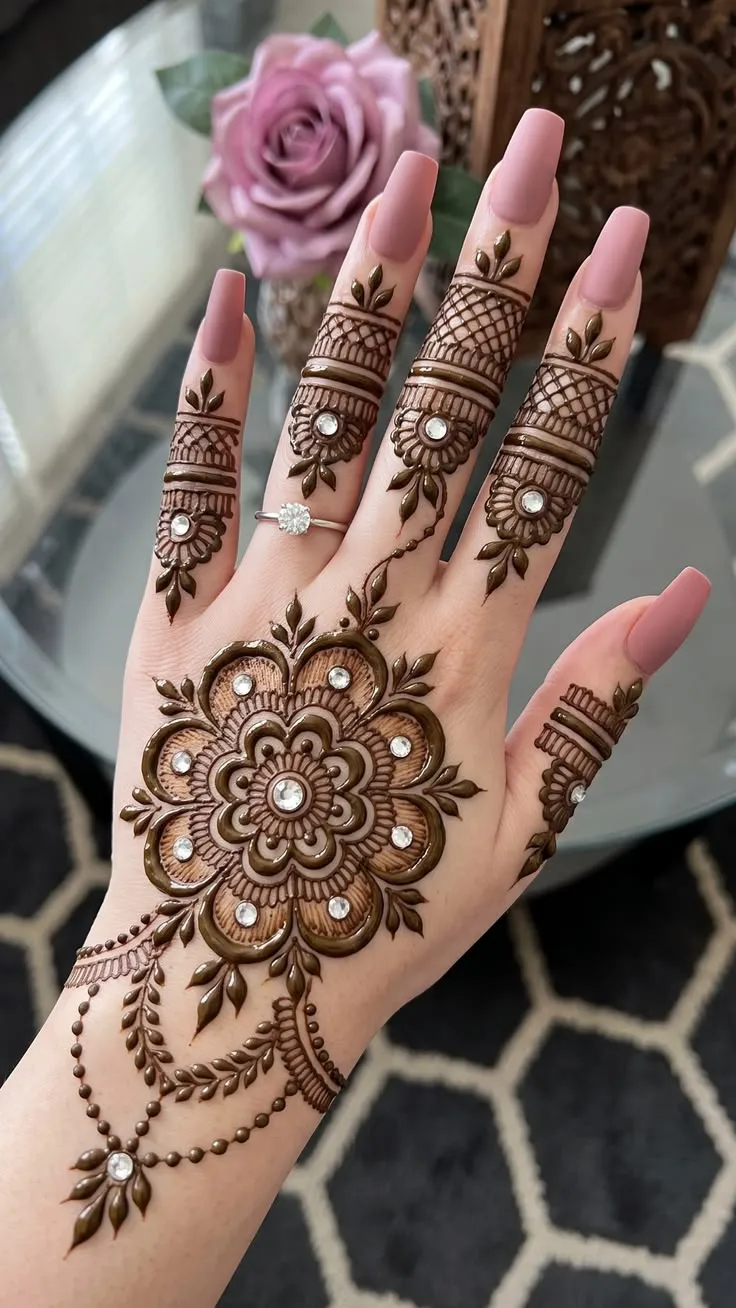 Stylish Back Hand Mehndi Design Profile Pic