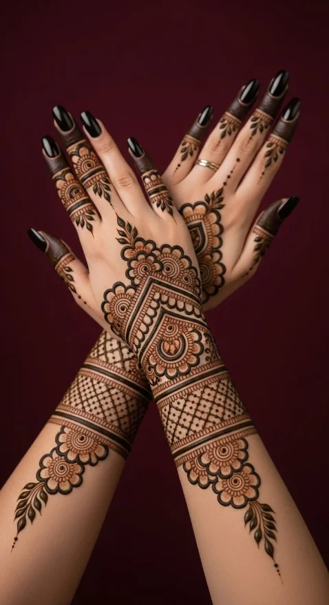 Stylish Back Hand Mehndi Designs Dp