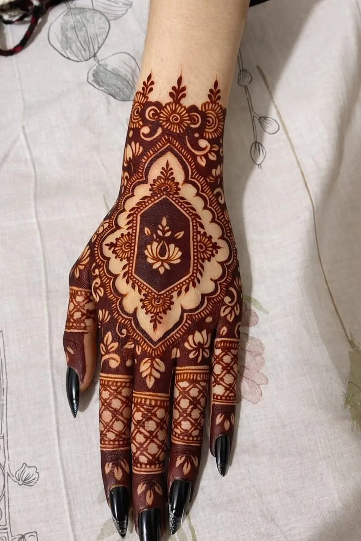 Stylish Back Hand Mehndi Designs Pic Download