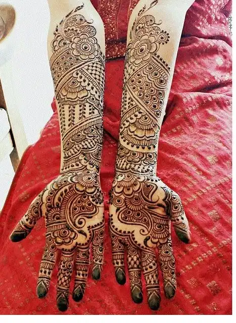 stylish full hand mehndi design