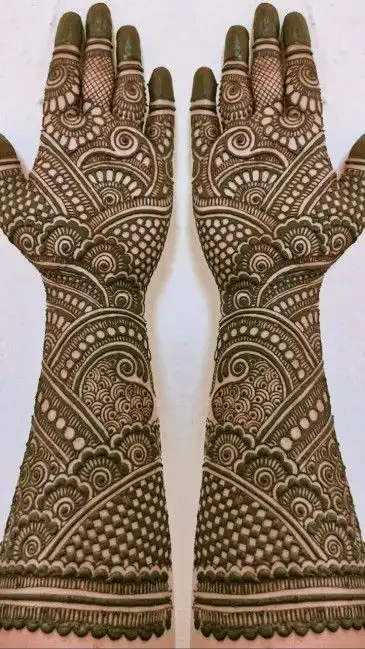 stylish full hand mehndi design